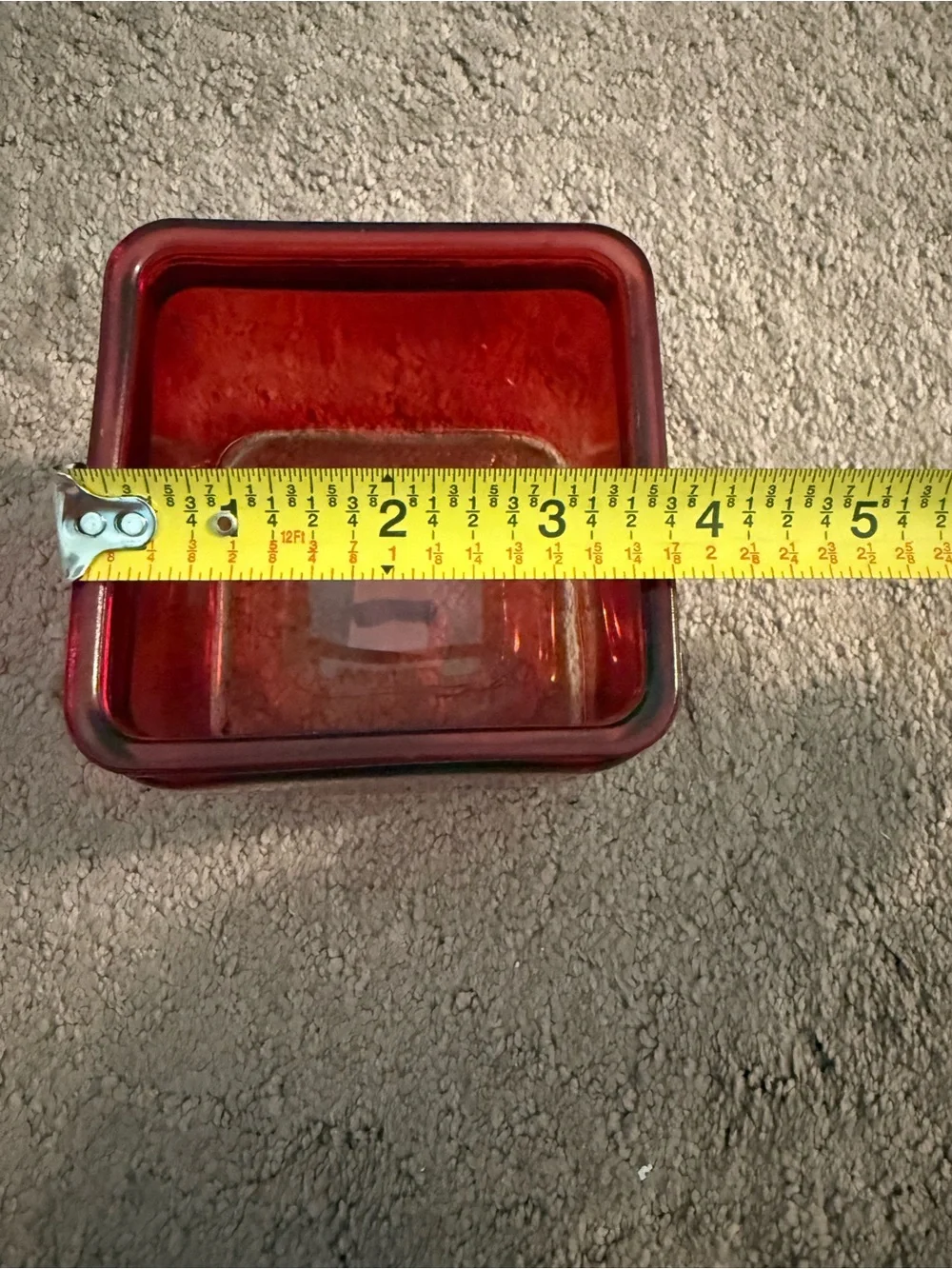 Red Square Glass Vase / Planter